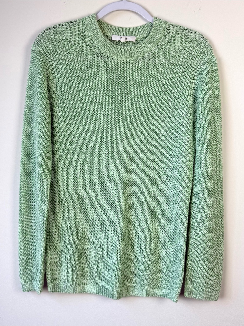 Tibi Open Knit Green Cotton Sweater